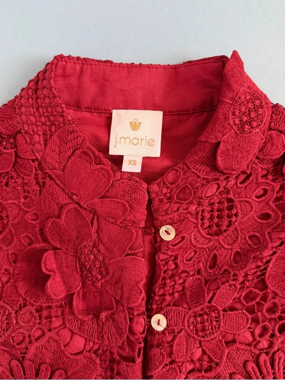NWT J.Marie Seraphina Floral 3D Lace 3/4 Maroon Wine Preppy Shift Dress - Picture 6 of 7